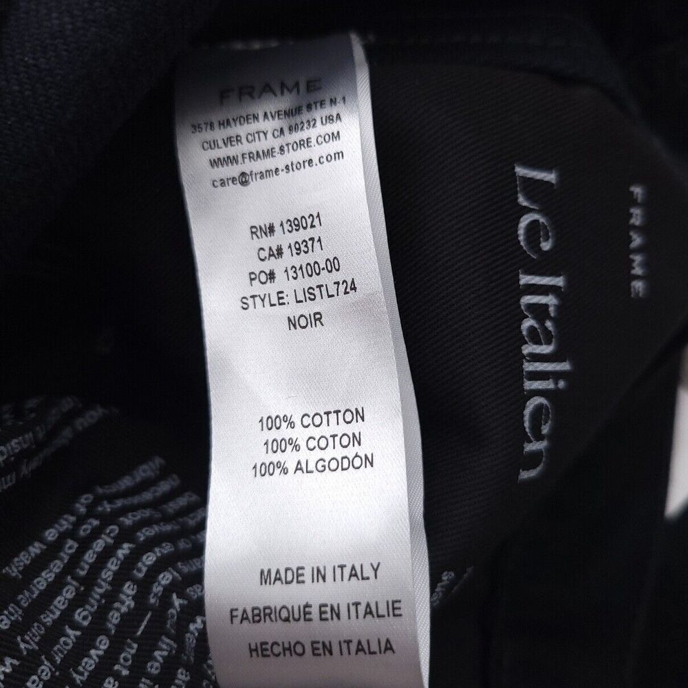 Frame Le Italien True Straight Black Noir Jeans Womens Size 25 - Picture 10 of 11